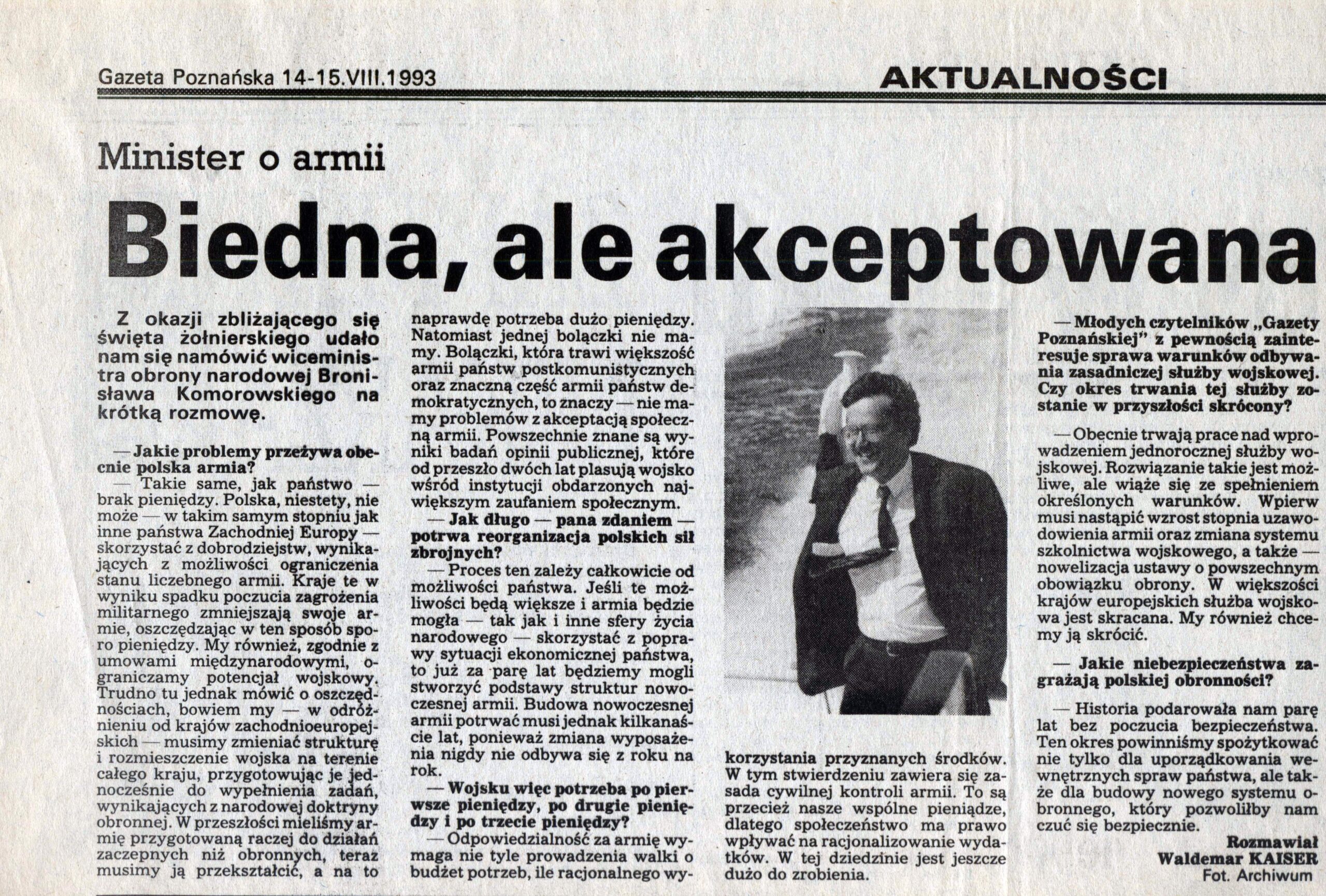 Bronisław Komorowski o armii, fot. Waldemar Kaiser