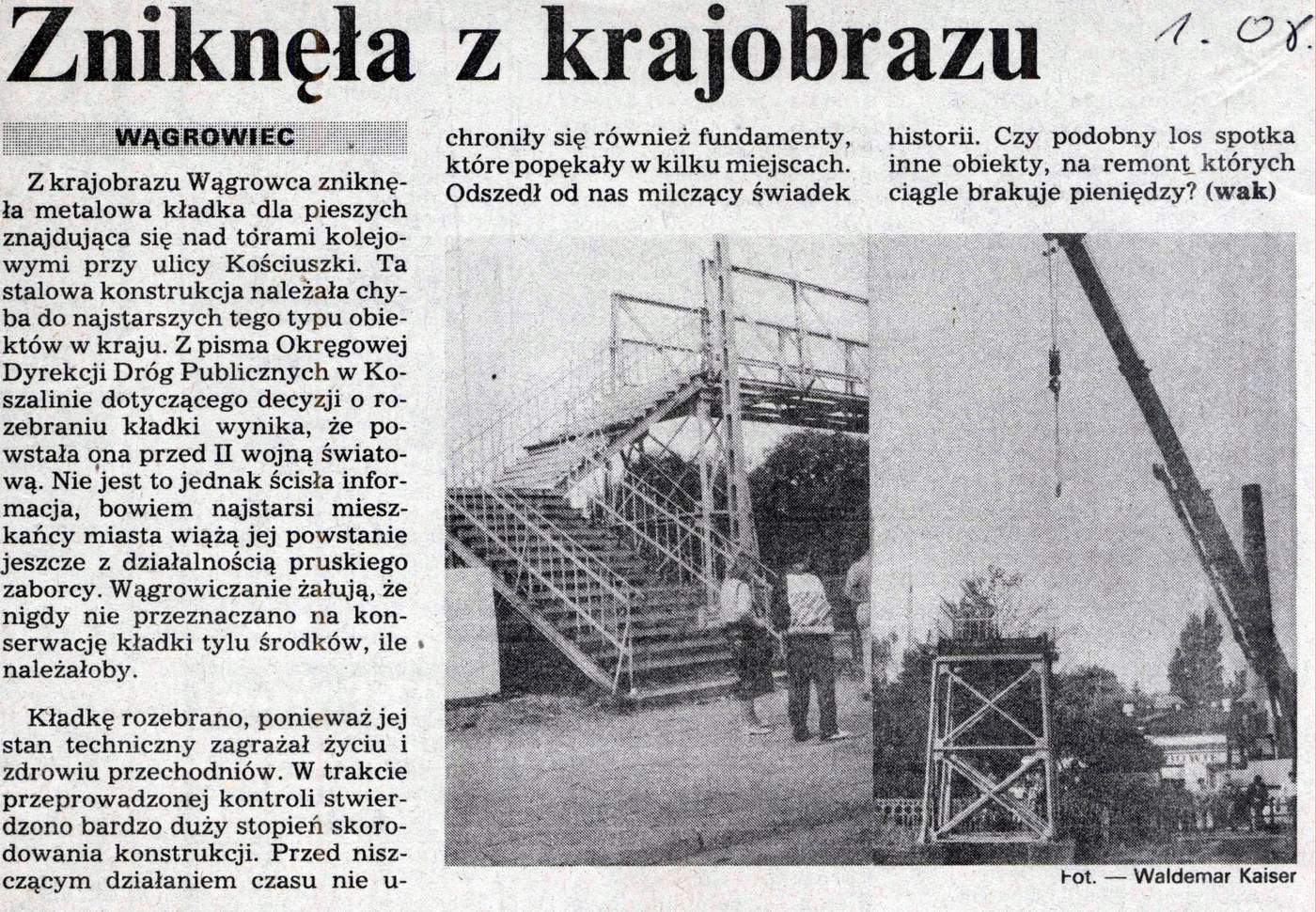 kładka nad torami w Wągrowcu, fot. Waldemar Kaiser